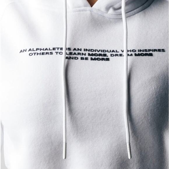 ALPHALETE Legacy Performance Cropped Hoodie. White. Small - Picture 4 of 15